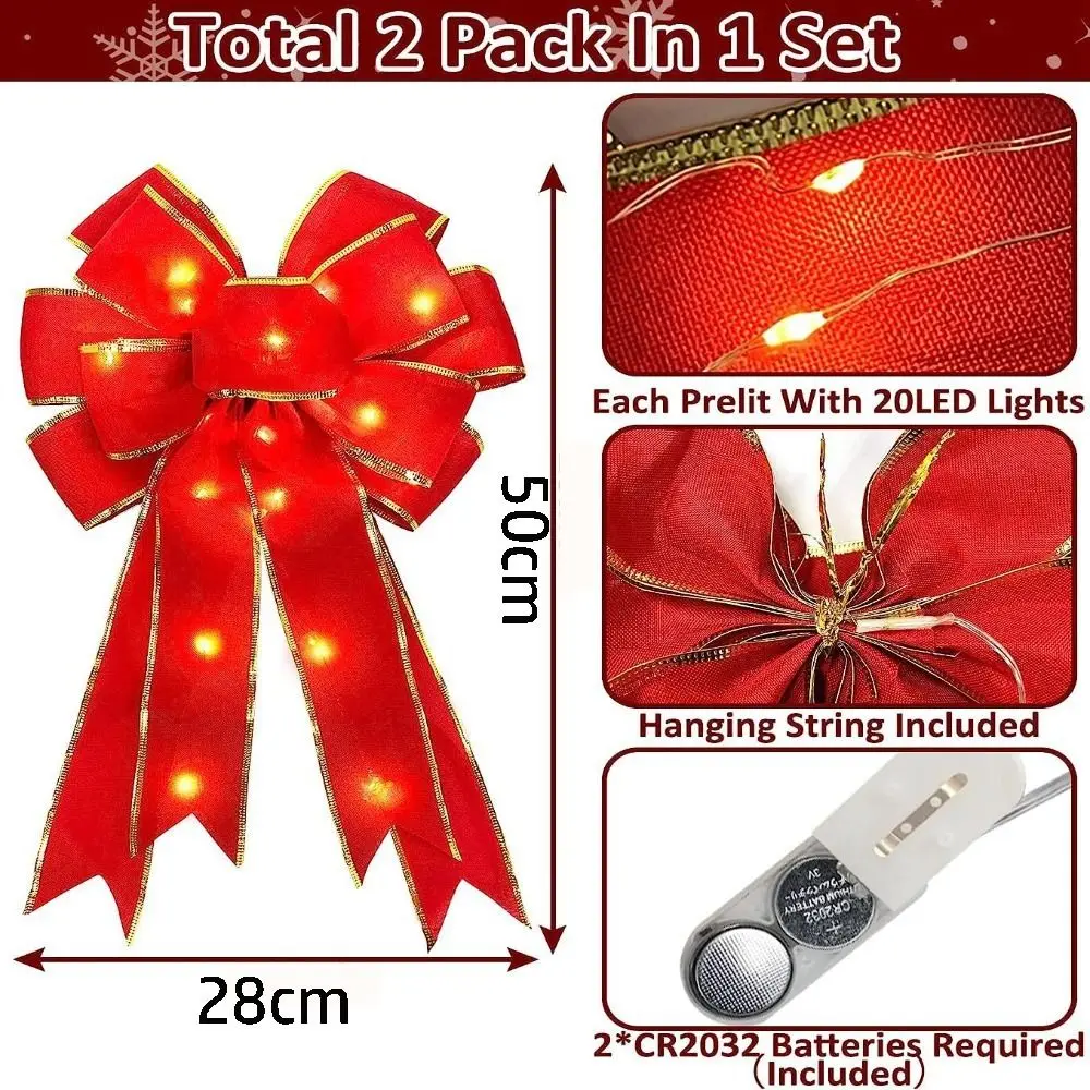 2pcs Large Size LED Luminous Bow Luminous Design Handmade Craft Luminous Ribbon Knot Ribbon Material Creative - Image 6