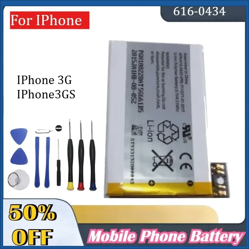 NEW High-Quality Rechargeable Battery for IPhone 3G 3GS Mobile Phone Batteries With Tools