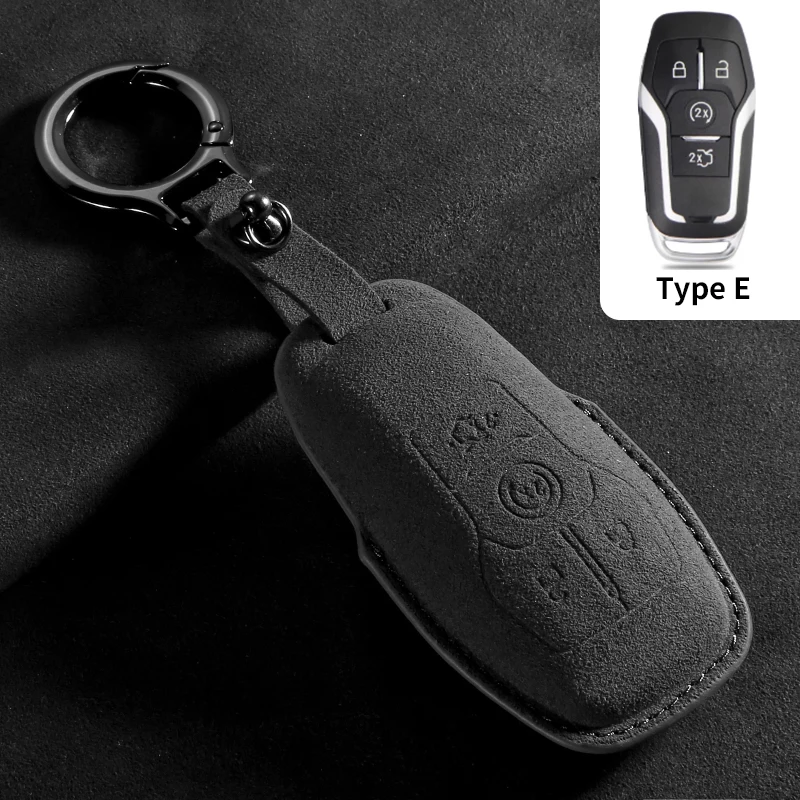 Wildleder-Autoschlüsselhülle für Ford Maverick Focus Edge Explorer Everest Fusion Mondeo Raptor Bronco Ranger KA Fiesta Kuga – Detail 11