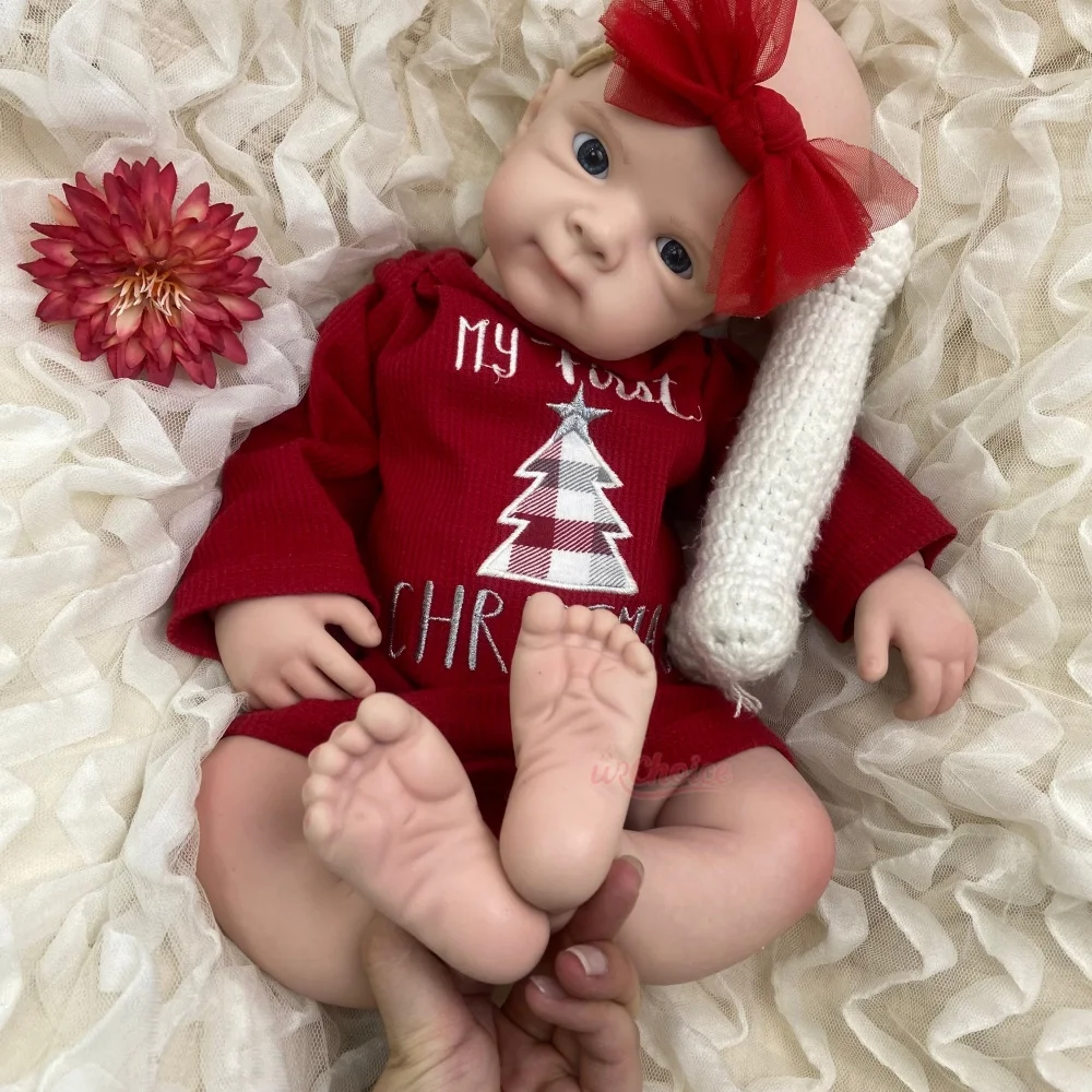 50cm Lifelike 3D Skin Tone Full Soft Silicone Reborn Doll Handmade Washable Emotional Doll for Alzheimer’s Patients Gift