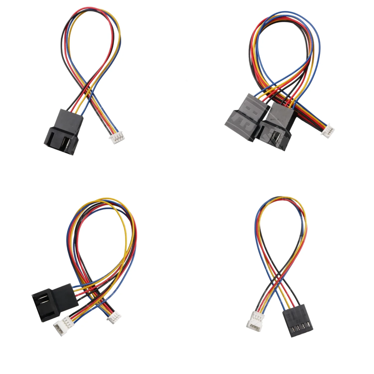 2pcs Laptop CPU fan temperature graphics card control cable 1.25 to small 4-pin male and female adapter 1/2 expansion cable