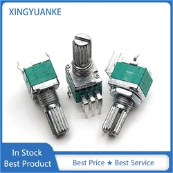 10PCS RK097G Dual 6Pin A10K A20K A50K A100K A103 A203 A503 A104 Audio Amplifier Potentiometer Bend Feet Flower Shaft Length 15MM