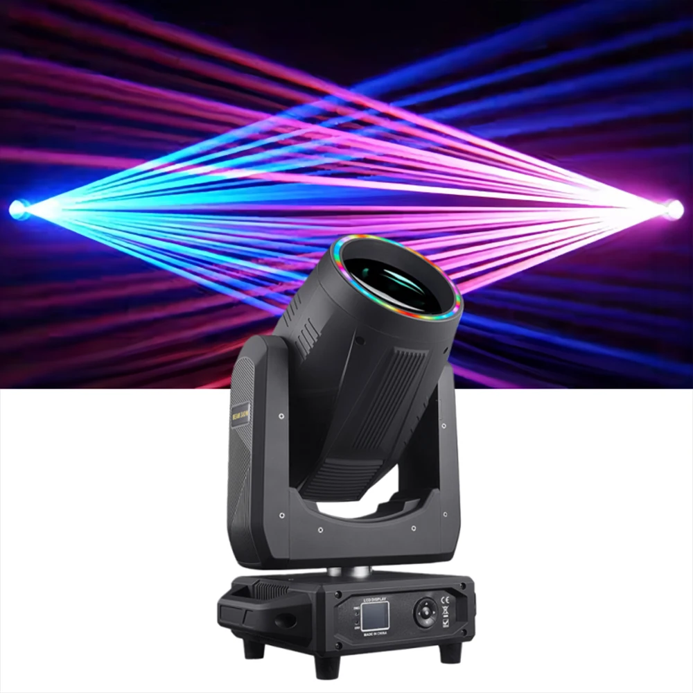 380W Beam Moving Head Light 14 Color Wheel 14 Gobo Double Prism DMX512 RDM Stage Lighting for DJ Club Concert Event Performance