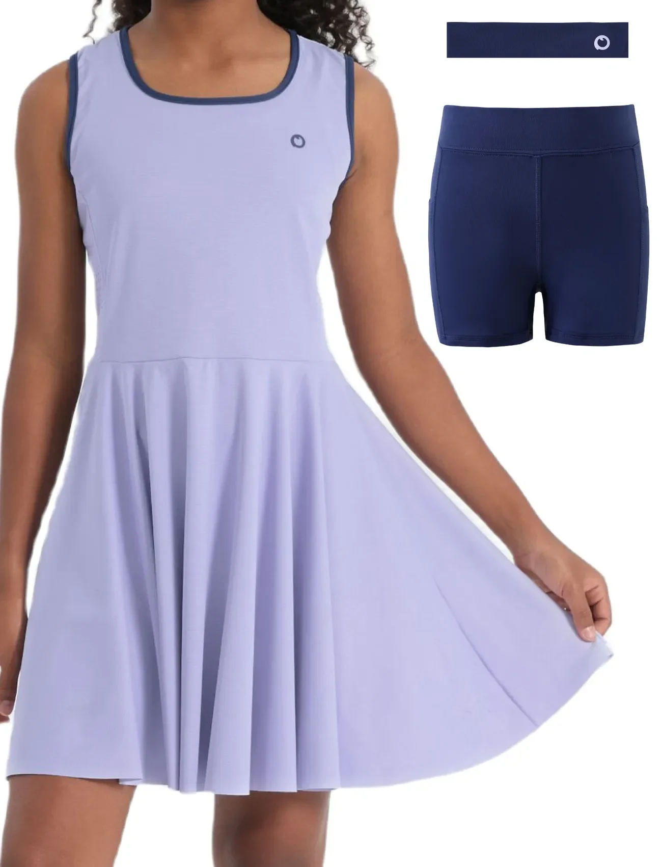 

PatPat Kid Girl Athletic Tennis Dress Dress with Headband & Bamboo Viscose Shorts with Pockets