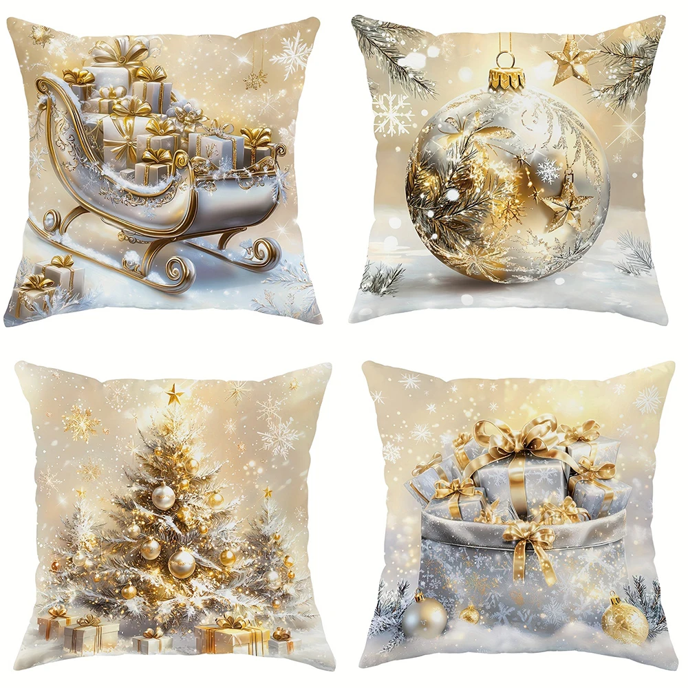 Christmas theme pillowcase luxury Christmas gift pillow cover suitable for home room living room sofa cushion cover gift