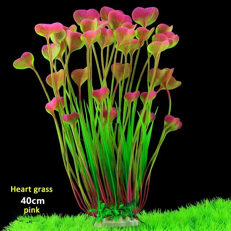 

Heart Shaped Simulation Water Plant Decoration Fish Tank Aquarium Landscape Design Plastic Plant Decoration Ornaments Aquariums