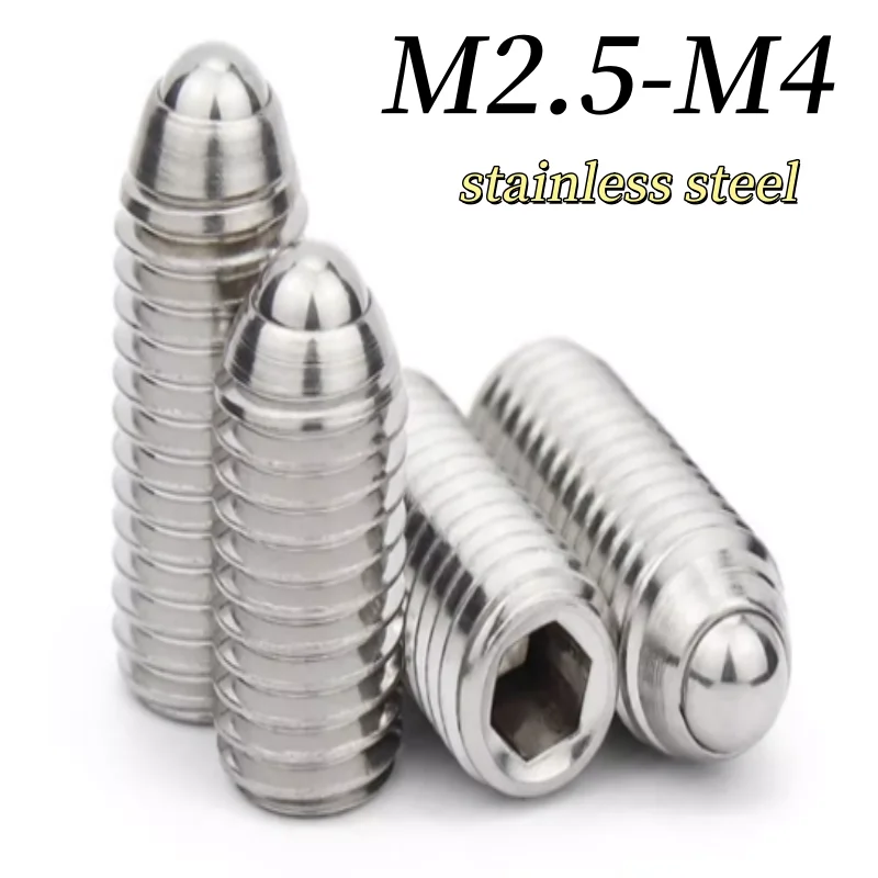 

M2.5 M3 M4 M5 Нержавеющая сталь с шестигранной головкой, пружинный шариковый плунжер, установочные винты с шестигранной головкой, болты с шестигранной головкой