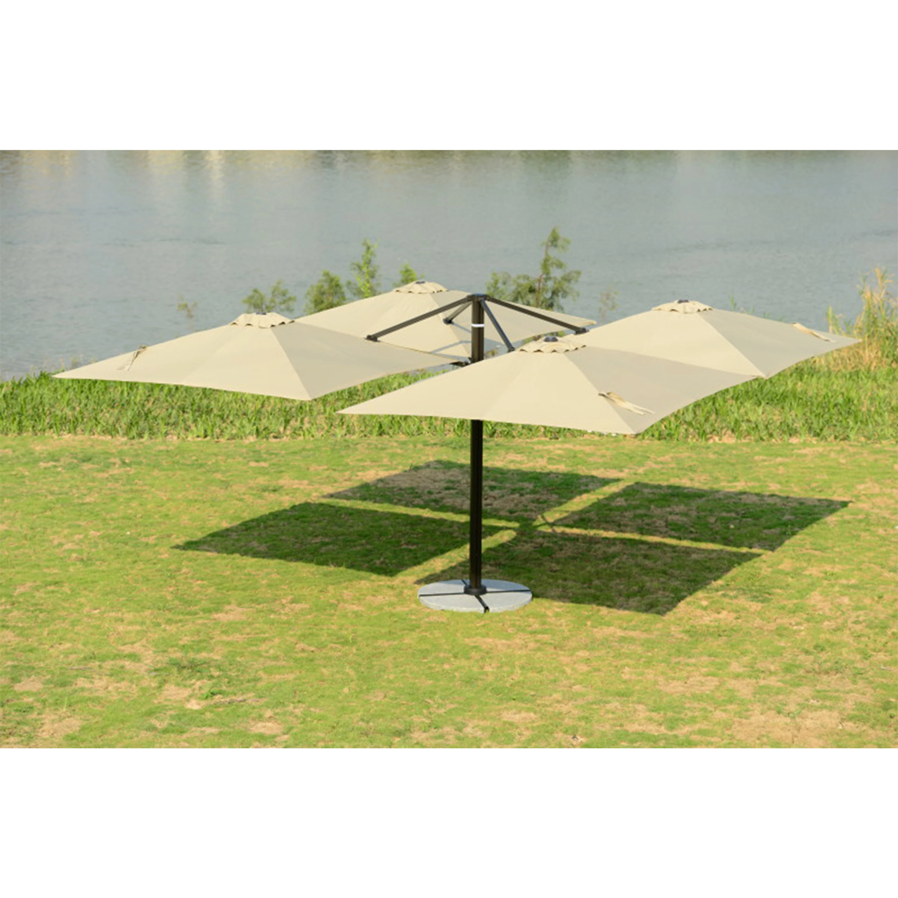 Wholesale Commercial Leisure and Entertainment Club Villa Hotel Resort Villa Courtyard 4-head Roman Umbrella Outdoor Parasol