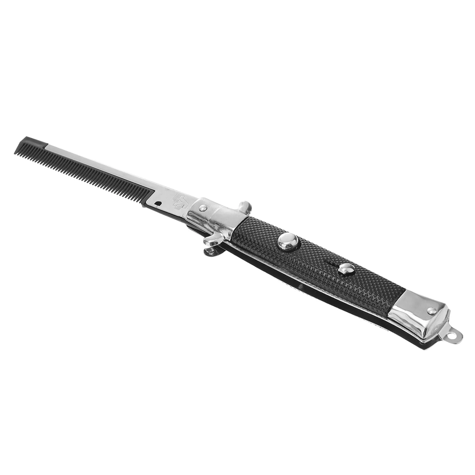 1Pcs Pocket Comb Foldable Spring Design Stainless Steel Teeth Plastic Handle Compact Travel Comb for Men Hair Smoothing Shine