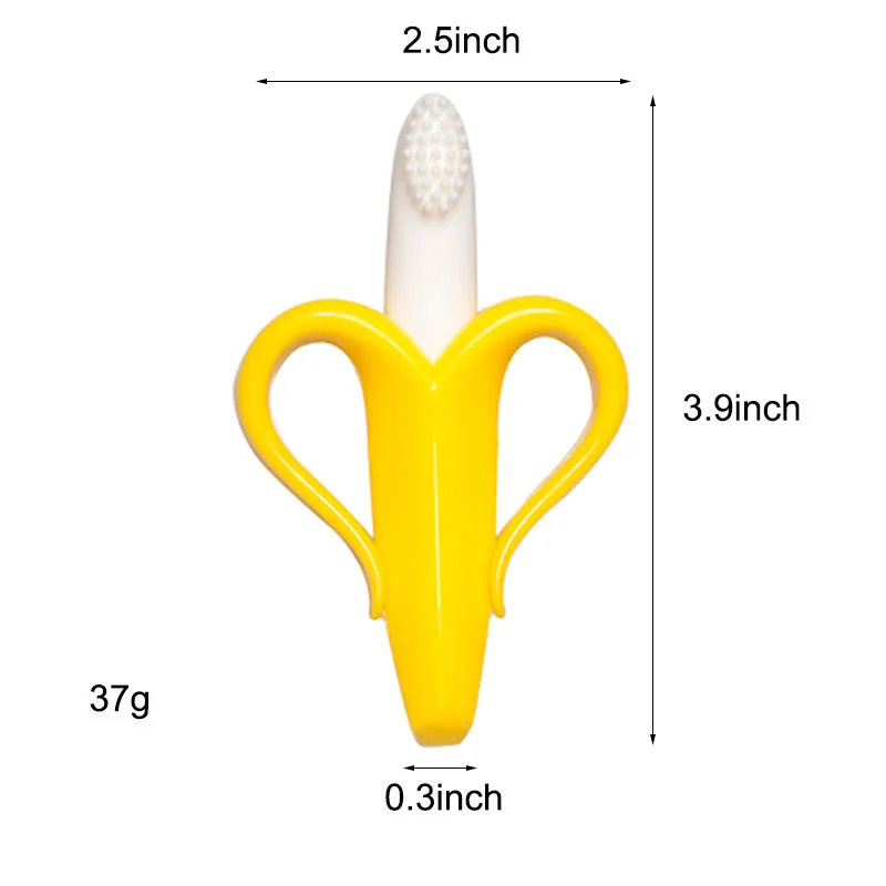 Silicone Banana Massaging Mordedor Escova de dentes do bebê Mastigar Brinquedos De Dentição, Mordidas Produtos