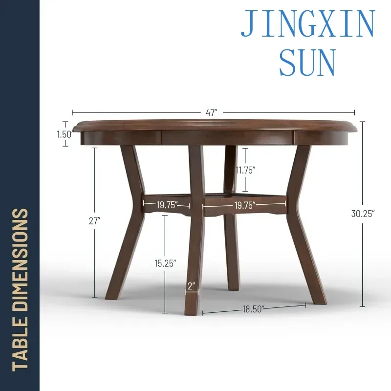 5-Piece Round Dining Set with 1 Table and 4 Chairs, 42.25-Inch, Cherry High Quality