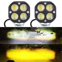 Focos de trabajo Led para motocicleta, barra de inundación, luz antiniebla, DRL, coche, camión, 4x4, todoterreno, blanco, amarillo, 3 pulgadas, 24V, 12V