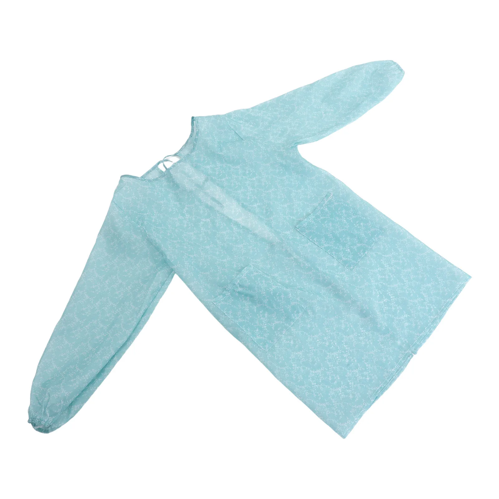 

1pc Waterproof Apron With Sleeve Blue Polyester Cooking Apron For Kitchen Home Restaurant Use Heavy Duty Housework Workwear