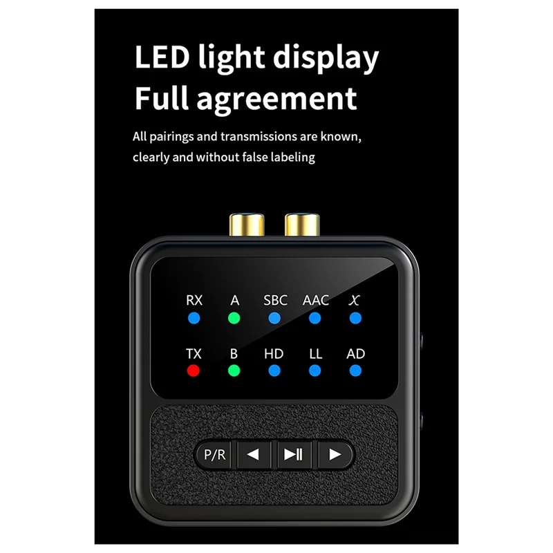 Ricevitore trasmettitore audio B04C QCC 5.4 Adattatore Bluetooth 2 in 1 Ricevitore trasmettitore audio per aereo da 3,5 mm
