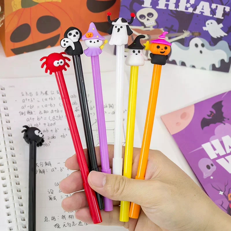 10 قطعة هالوين لطيف الكرتون اليقطين شبح الخفافيش الأسود قلم محايد اللون هدايا الطلاب جوائز الكتابة القرطاسية اللوازم المدرسية