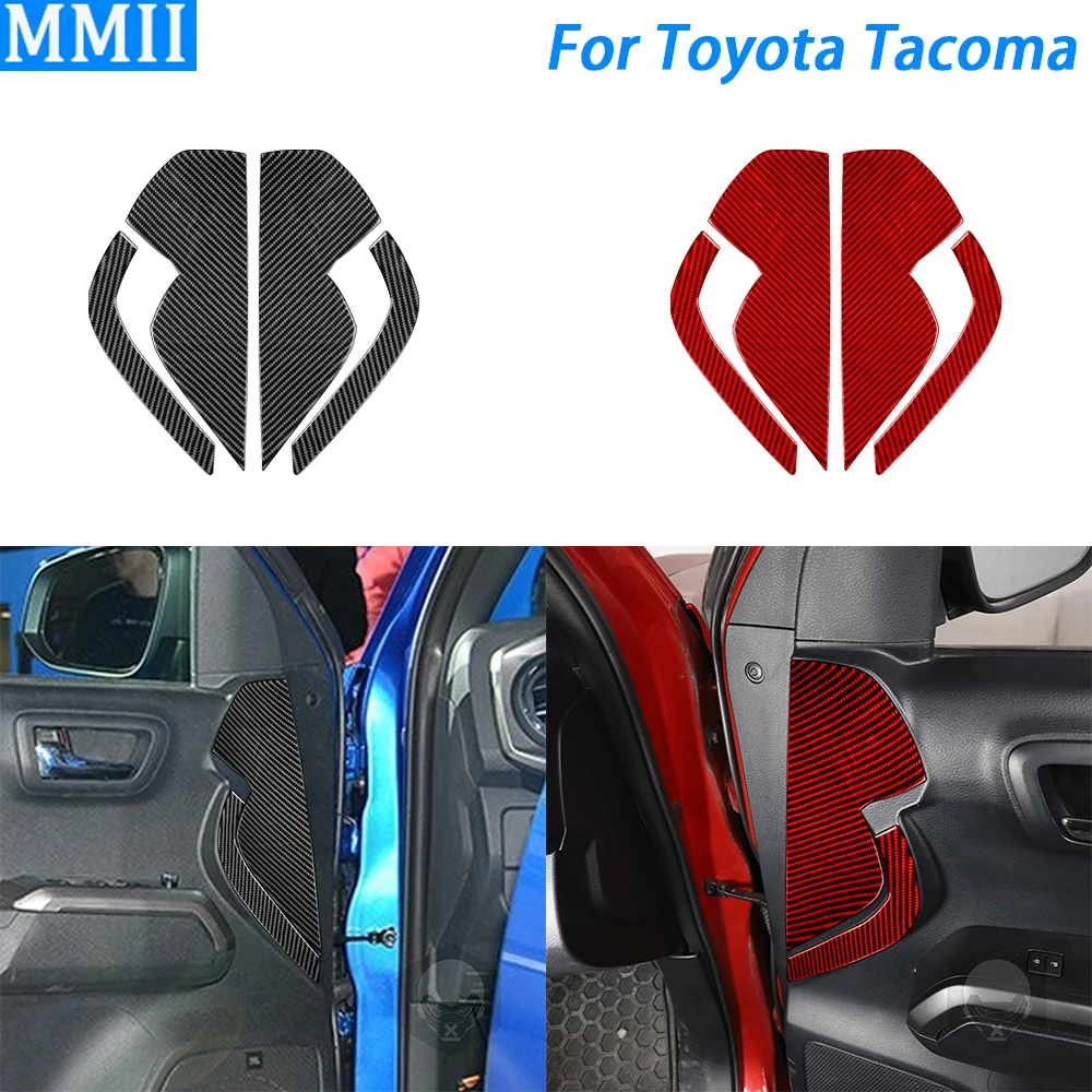 For Toyota Tacoma 2015-2022 Carbon Fiber Front Door Panel Buffer Cushion Trim Cover Car Interior Decoration Accessories Sticker