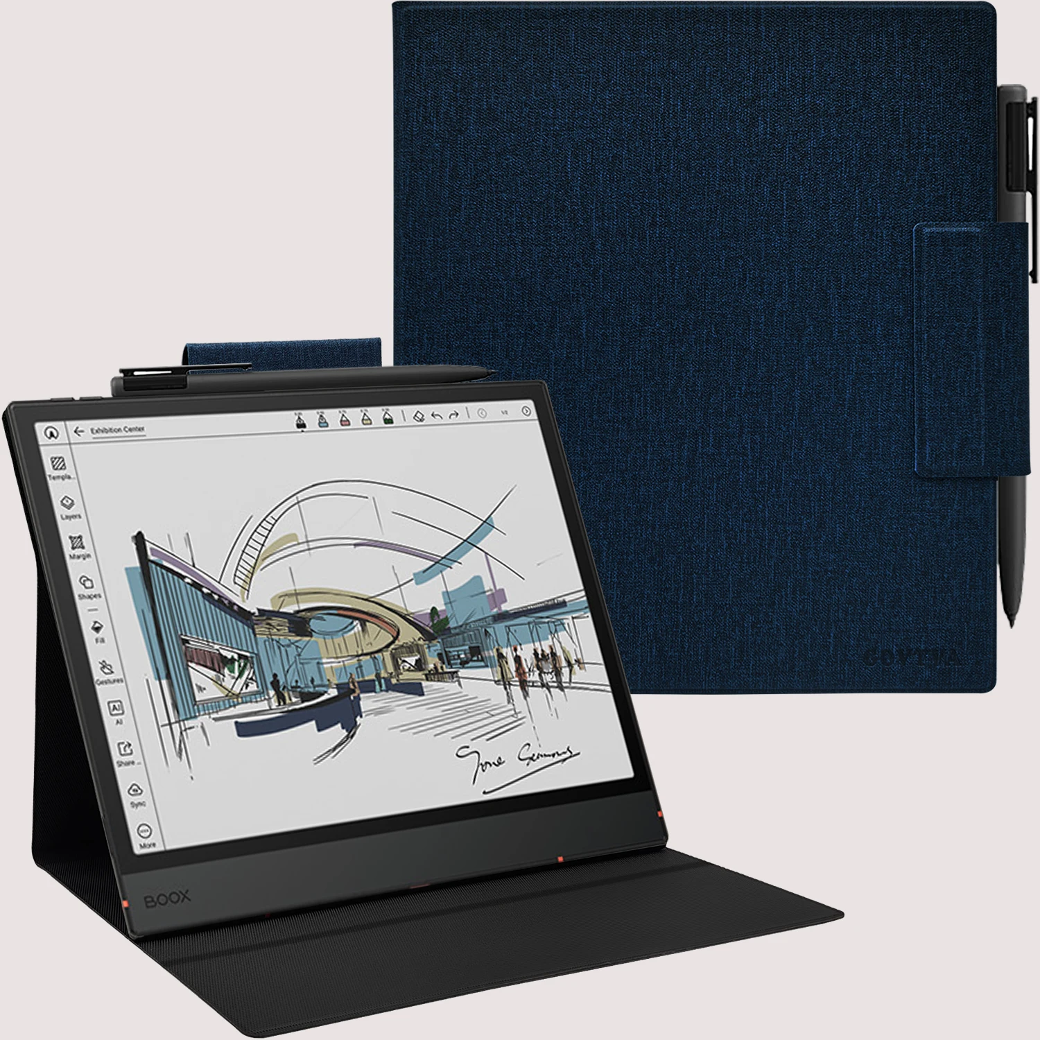 

Магнитный чехол для планшета Boox 10,3 дюйма Note Air5 C (2025) / Note Air4 C (2024) — тонкий чехол из искусственной кожи с магнитной пряжкой и автоматическим режимом сна/пробуждения