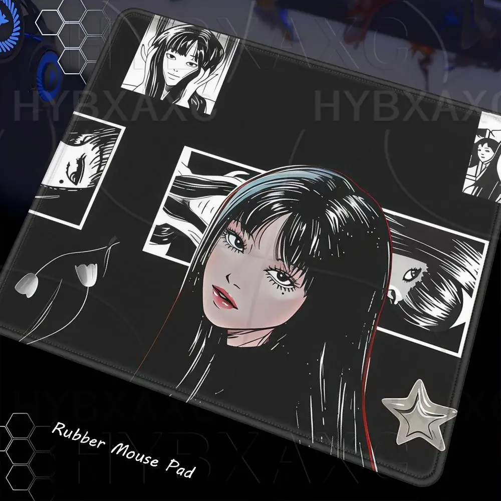 Gothic Dark Girl Mouse Pad Multiple Sizes Large Square Computer Office Game Table Mats XS Horror Anime Rubber Anti-slip Mousepad