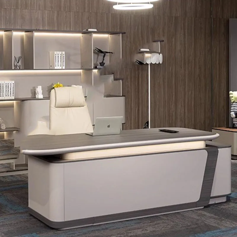 Prateleiras artesanato mesa de escritório armazenamento recepção computador moderno mesa de escritório europeu nórdico escritorio móveis comerciais