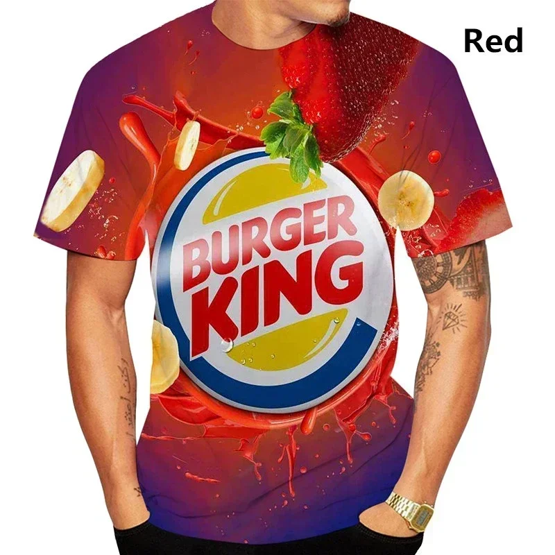 2025 verano Burger King hombres mujeres nueva moda 3D impreso camiseta Casual fresco manga corta camisas estampadas para hombres camisetas