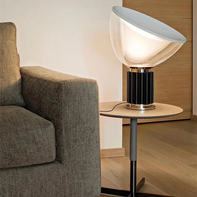 Lampe de Table LED en Aluminium avec Radar Flos, Abat-Jour en Verre, pour Bureau, Chambre à Coucher, Bureau, Salon, Éclairage Décoratif Haut de Gamme