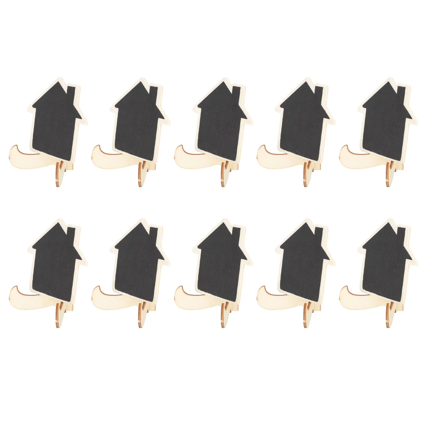 10Pcs Wooden Chalkboard Signs Mini Blackboard for Parties Restaurants Cafes Kitchens Supermarkets Erasable Reusable Table Decor