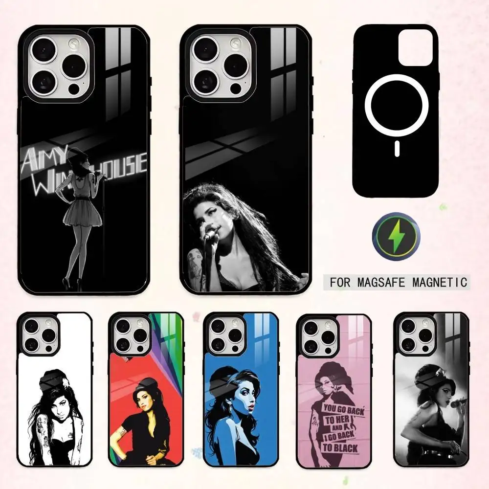 

Amy W-Winehouse Phone Case For iPhone17,16,15,14,13,12,11 Plus,Pro Max Magnetic For Magsafe Wireless Charging
