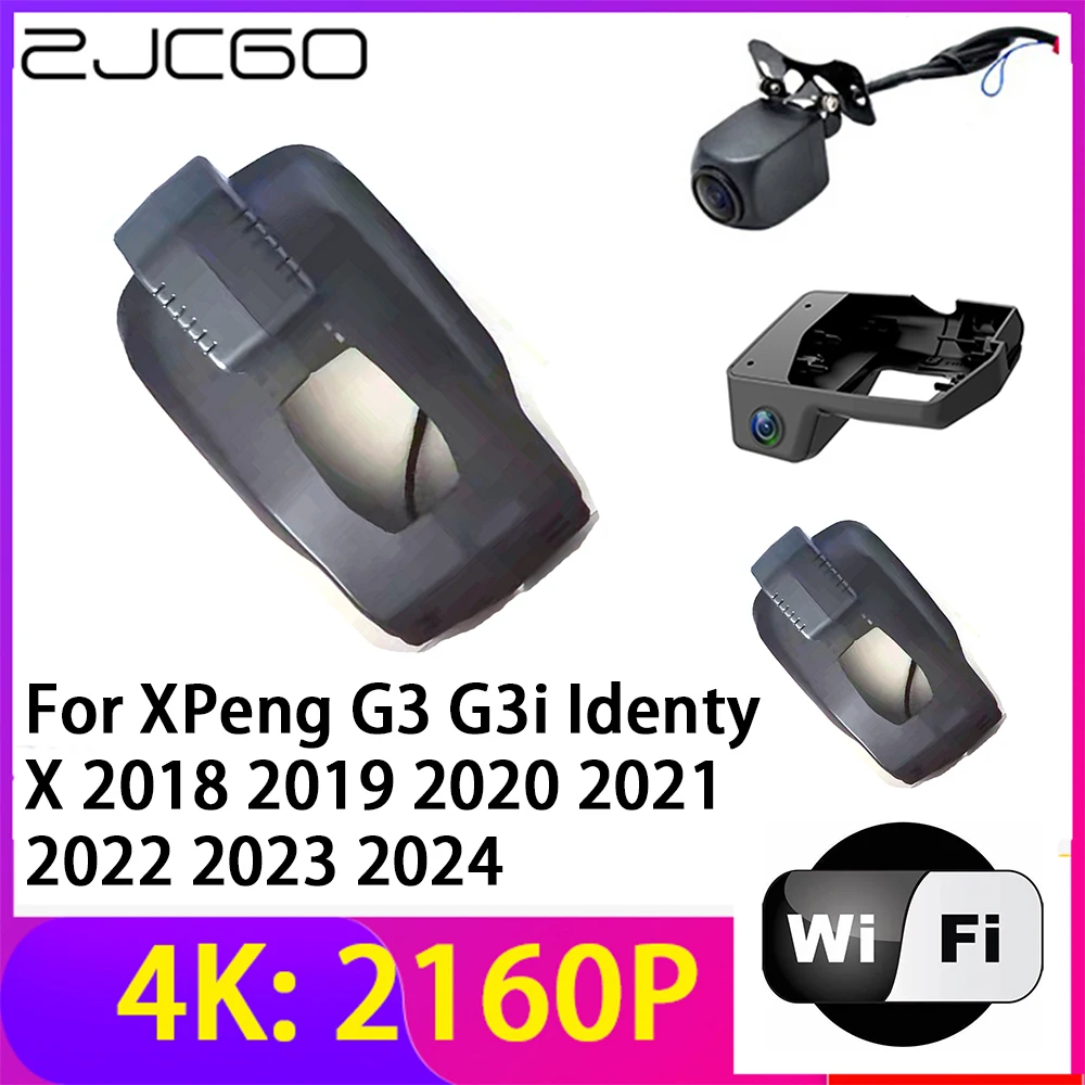 

ZJCGO 4K 2160P Dash Cam DVR Car Camera 2 Lens Recorder Wifi Night Vision for XPeng G3 G3i Identy X 2018 2019 2020 2021 2022 2023