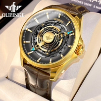 OUPINKE 3206 Automatic Men's Watches Fashion Hollow Skeleton Luxury Original Mechanical Wristwatch Top Sapphire Mirror Man Watch