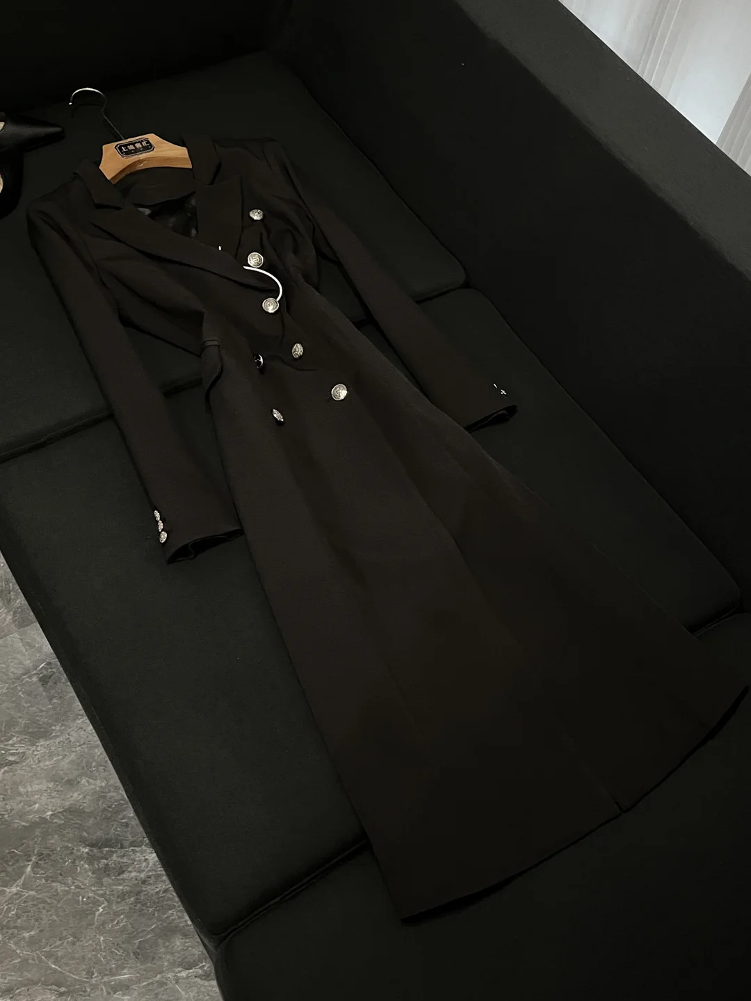 

Женское пальто Ele Long, зима 2025 г., корейский костюм Jaet Long Sve, однотонная модная верхняя одежда