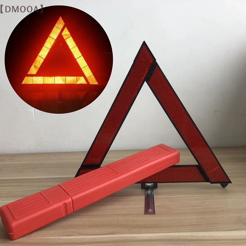 NEW Folded Stop Sign Tripod Car Emergency Breakdown Hazard Warning Triangle Red Safety Reflector Warning Sign