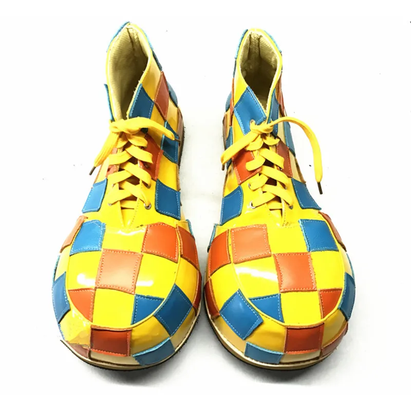 Yellow PU Clown Shoes Cute Anime Cosplay Boots Free Size 34cm Cartoon Characters Carnival Party Festival Joker Dress Up