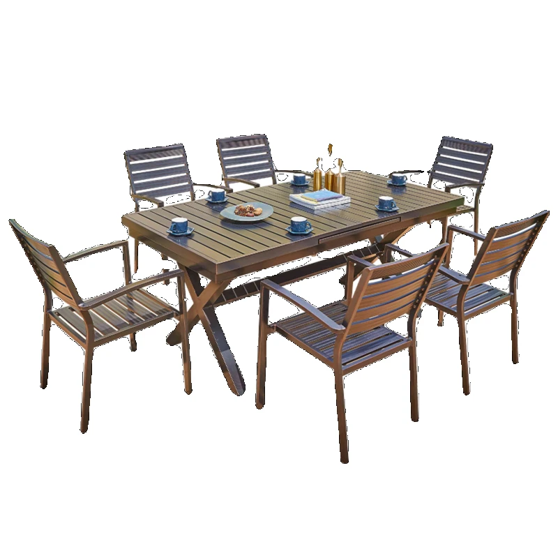 Outdoor tables and chairs combined waterproof and sun-proof courtyard outdoor leisure garden outdoor balcony