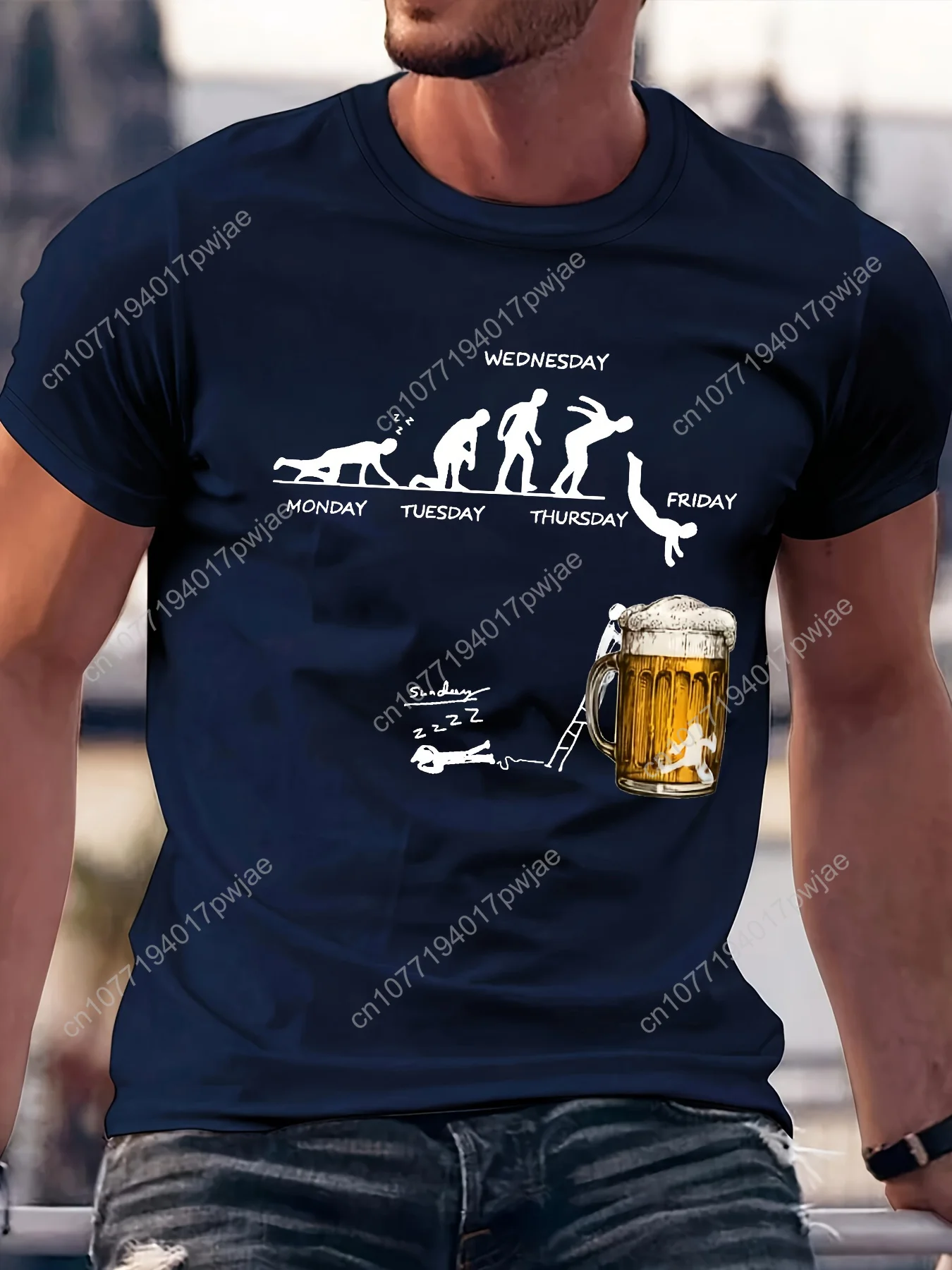 

Men's T-shirts, Beer Prints, Outdoor T-shirts, Sports T-shirts Gifts for Friends Brothers And Family 100% Pure Cotton T-shirt
