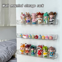 Wall Mounted Storage Rack Clear Acrylic Display Stand Accessories Storage Organizer Holder Children Shelf Home Offices