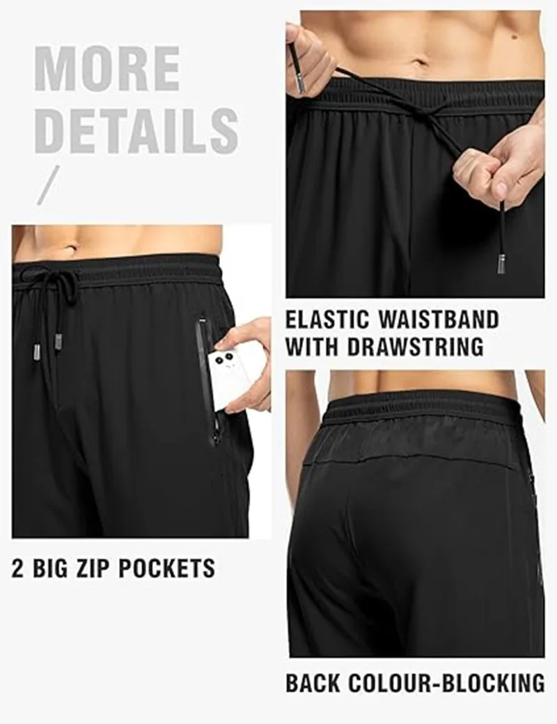 2024 new sports pants men's fitness fashion pants spring and summer thin loose quick dry elastic running training