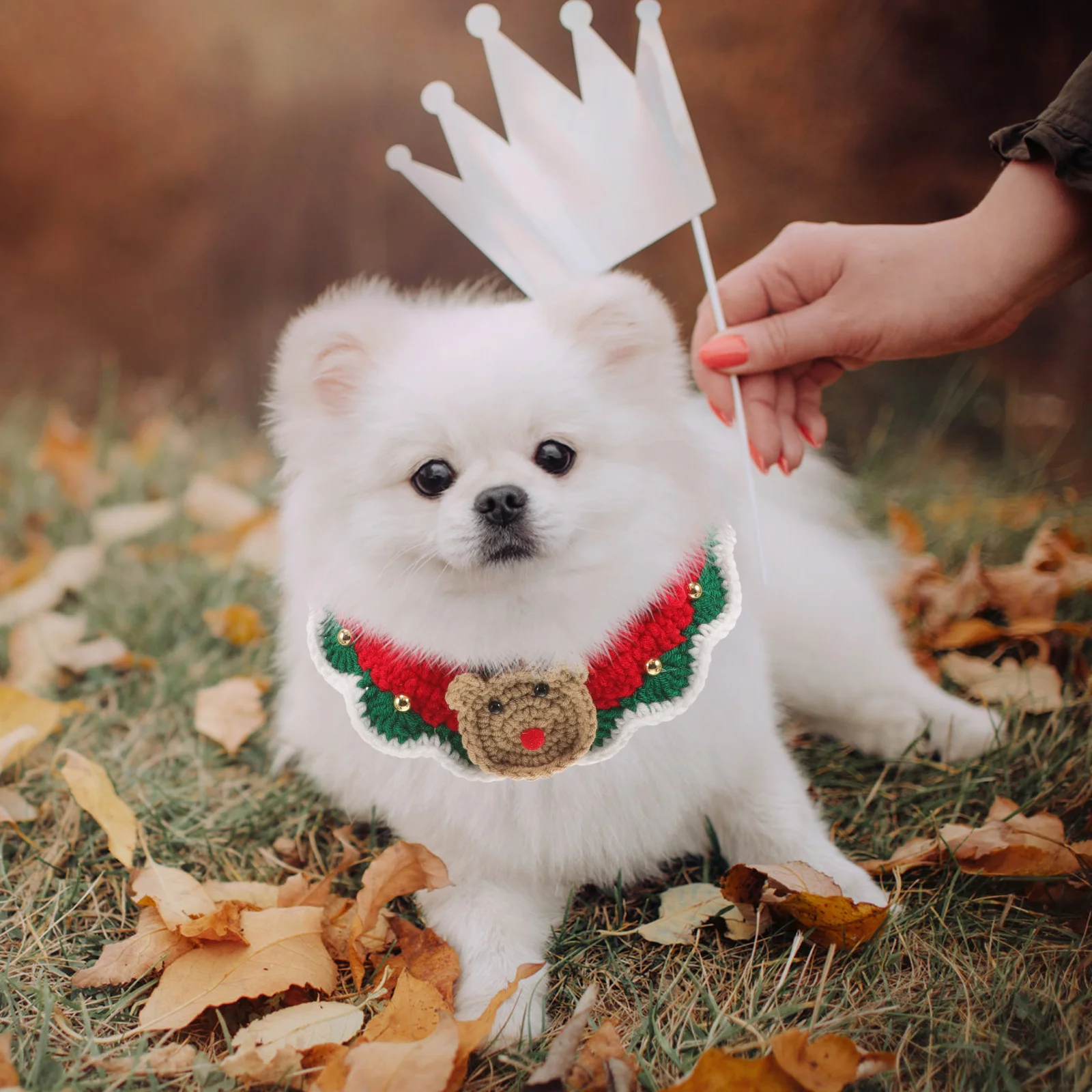 

Pet Christmas Scarf Warm Soft Knit Dog Scarf Decorative Cat and Puppy Accessory Xmas Elk Cat Christmas Gift Dog Clothing