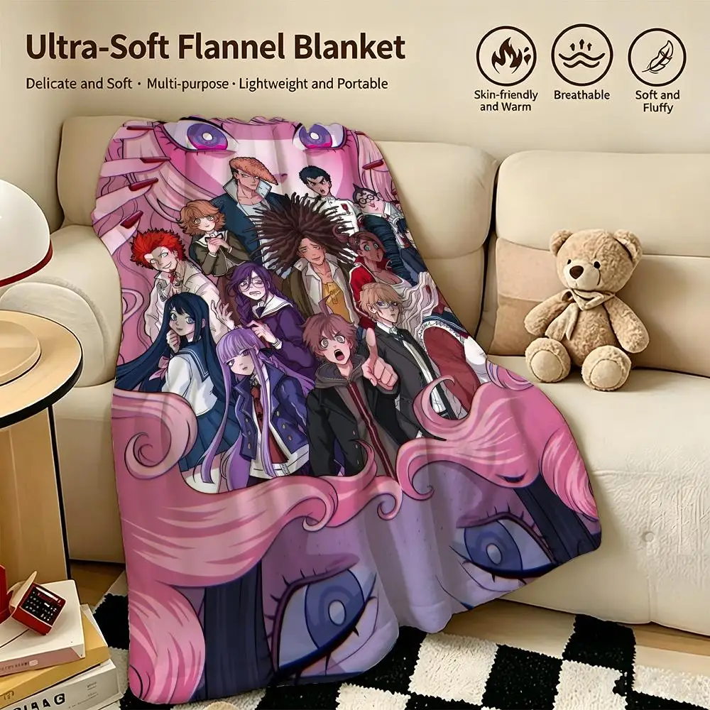 game D-Danganronpa-A Throw Warm Soft Flannel Blanket, Multi-use for Sofa Bed Camping Travel Nap