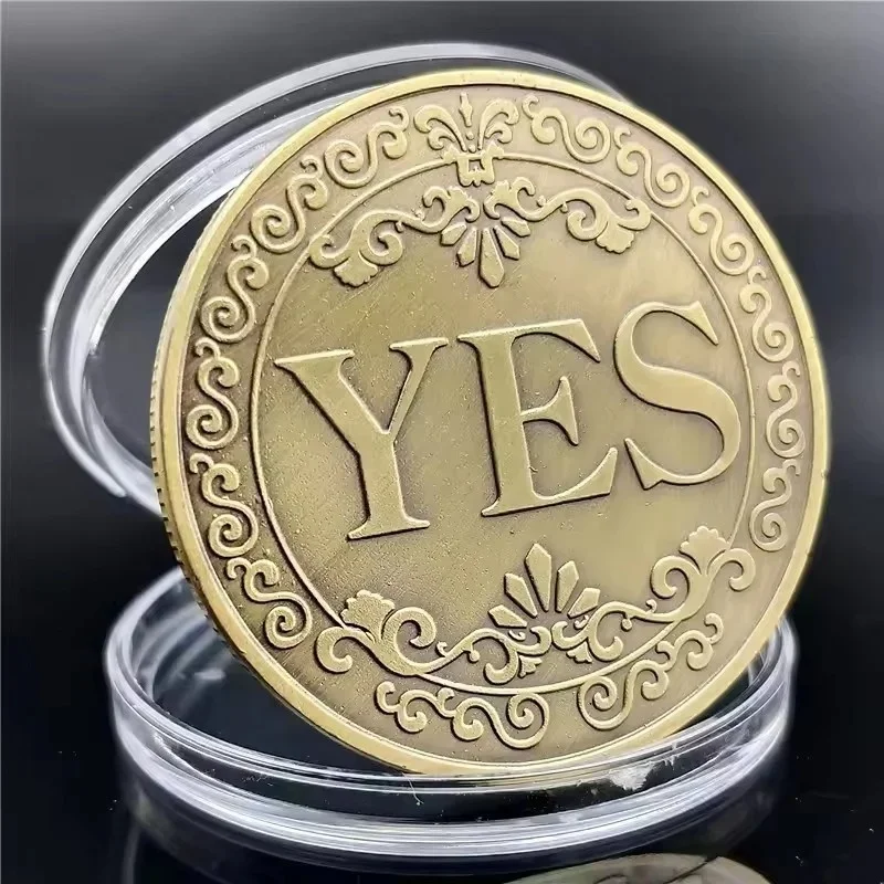 

1PC Yes No Decision Coin - Antique Bronze Good Luck Commemorative Coin Challenge Coin Decoration Crafts
