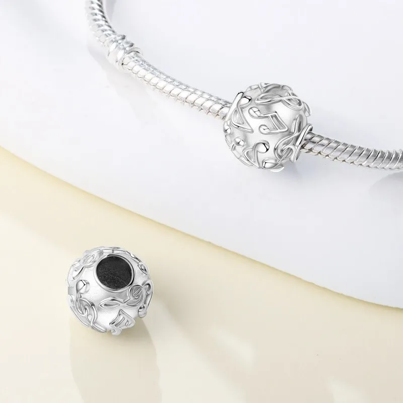 MISEFF  S925 Sterling Silver Charms Bead Interests Love Musical Note Guitar Charm Beads Bracelet Necklace DIY Jewelry Gifts