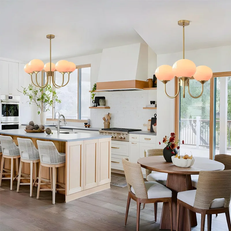 France Glass Ball Ceiling Chandelier Pendant Light Suspension Lamp for Living Dining Room