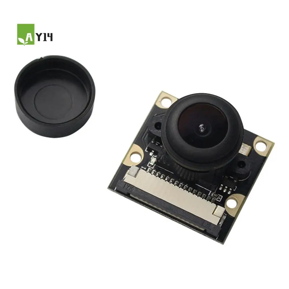 AY14 -For Raspberry Pi 4B 3B+ Day Vision Camera Module 5MP 1080P Fisheye 130 Degree Wide Angle Fisheye Focus Adjustment Camera