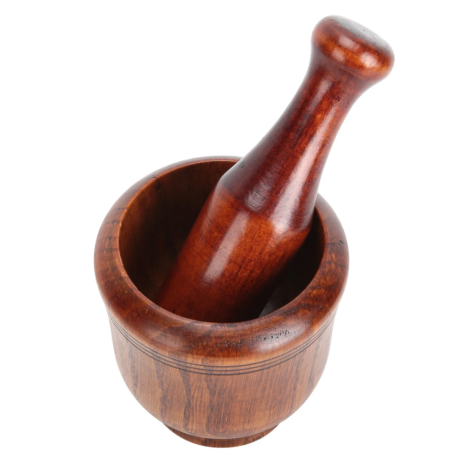 Grinding Bowl Manual Garlic Masher Wooden Grinding Bowl Household Kitchen Manual Garlic Ginger Spices Grinder Mortar Pestle Set