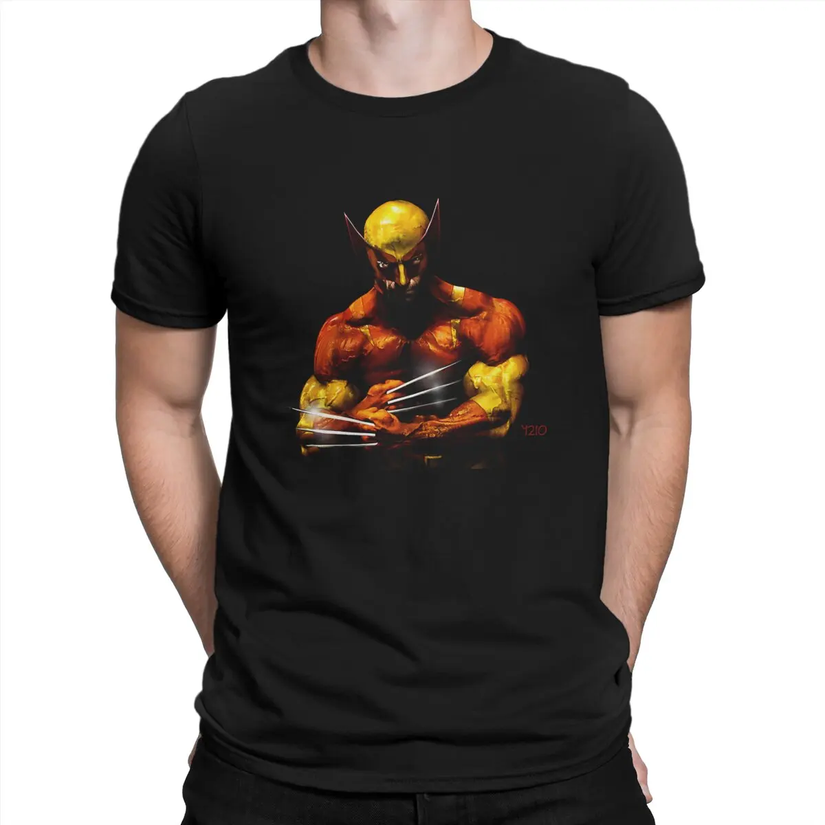 Disney Marvel Deadpool And Wolverine Creative TShirt for Men Photo Manipulation Round Neck Basic T Shirt Distinctive