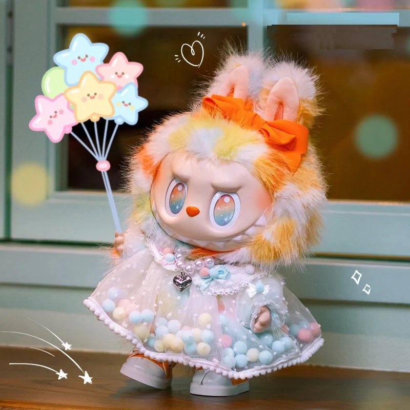 

Новинка: Оригинальная одежда для куклы Labubu 38 см, серия Front High Energy Big Baby, юбка Rainbow Rock Wave, одежда для куклы Labubu