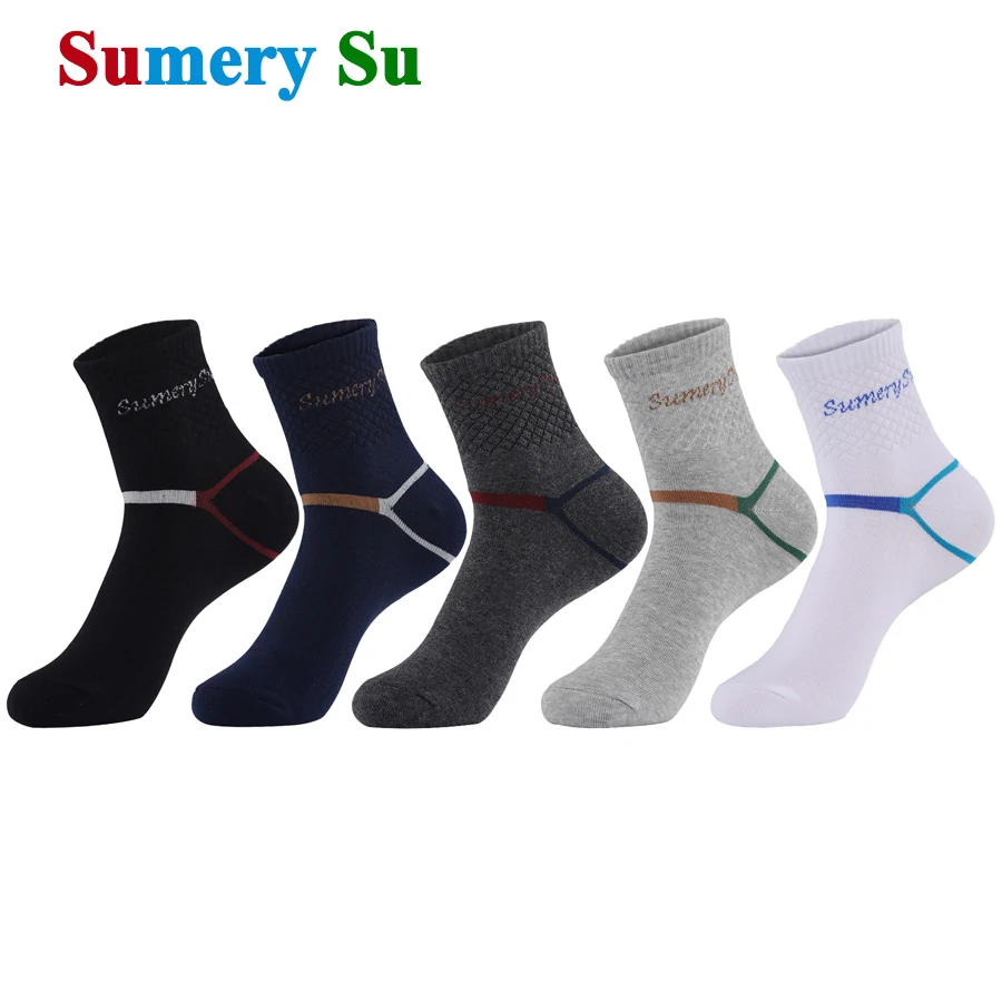 

5 Pairs/Lot Running Socks Men Cycling Basketball Sports Breathable Cotton Stripes Outdoor Gym Crew Long Sock Male Gifts 5 Styles