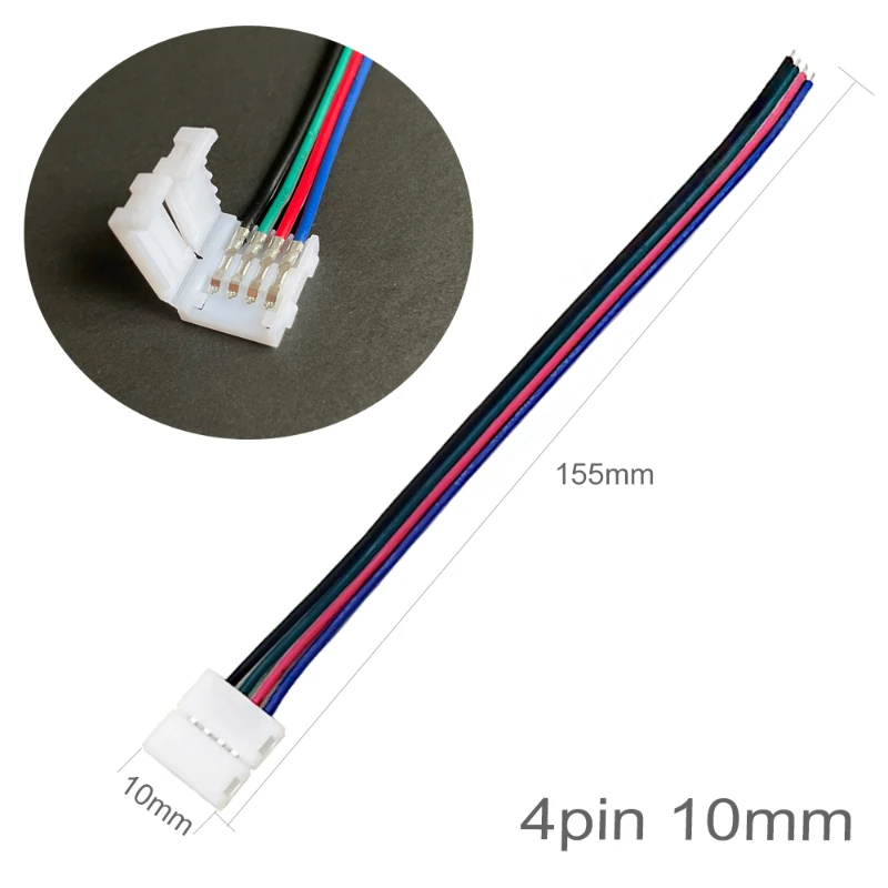 LEDライトテープ シングルヘッドコネクタ 2/3/4/5/6ピン LEDストリップコネクタ 8mm 10mm 12mm 2835 3528 5050 5730 5630 SMD LEDストリップ用