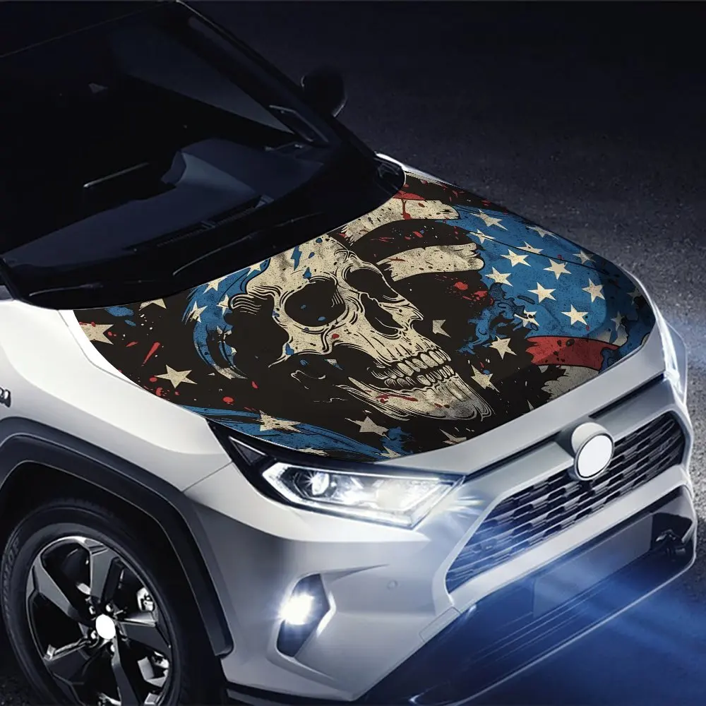 ملصقات غطاء السيارة مطبوعة على شكل جمجمة لامعة على شكل نجمة، ملصقات فينيل للسيارة ذاتية اللصق مقاومة للماء، عصا حماية لتزيين السيارة #4