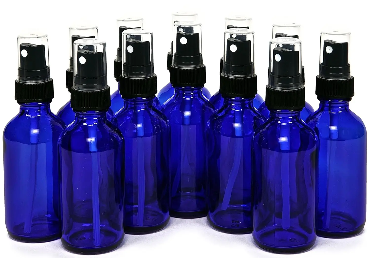 12PCS 5ml-100ml Blue Glass Perfume Bottle Sprayer Fog Bottle Travel Refill Bottle Essential Oil Container