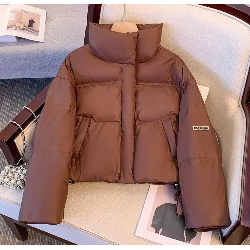 Sli ort Puffer Jaet femmes coton vers le bas manteau col montant pain singe vêtements de sortie d'hiver Thiened Long Sve couleur